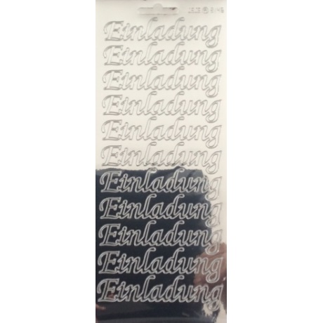 Sticker Einladung silber
