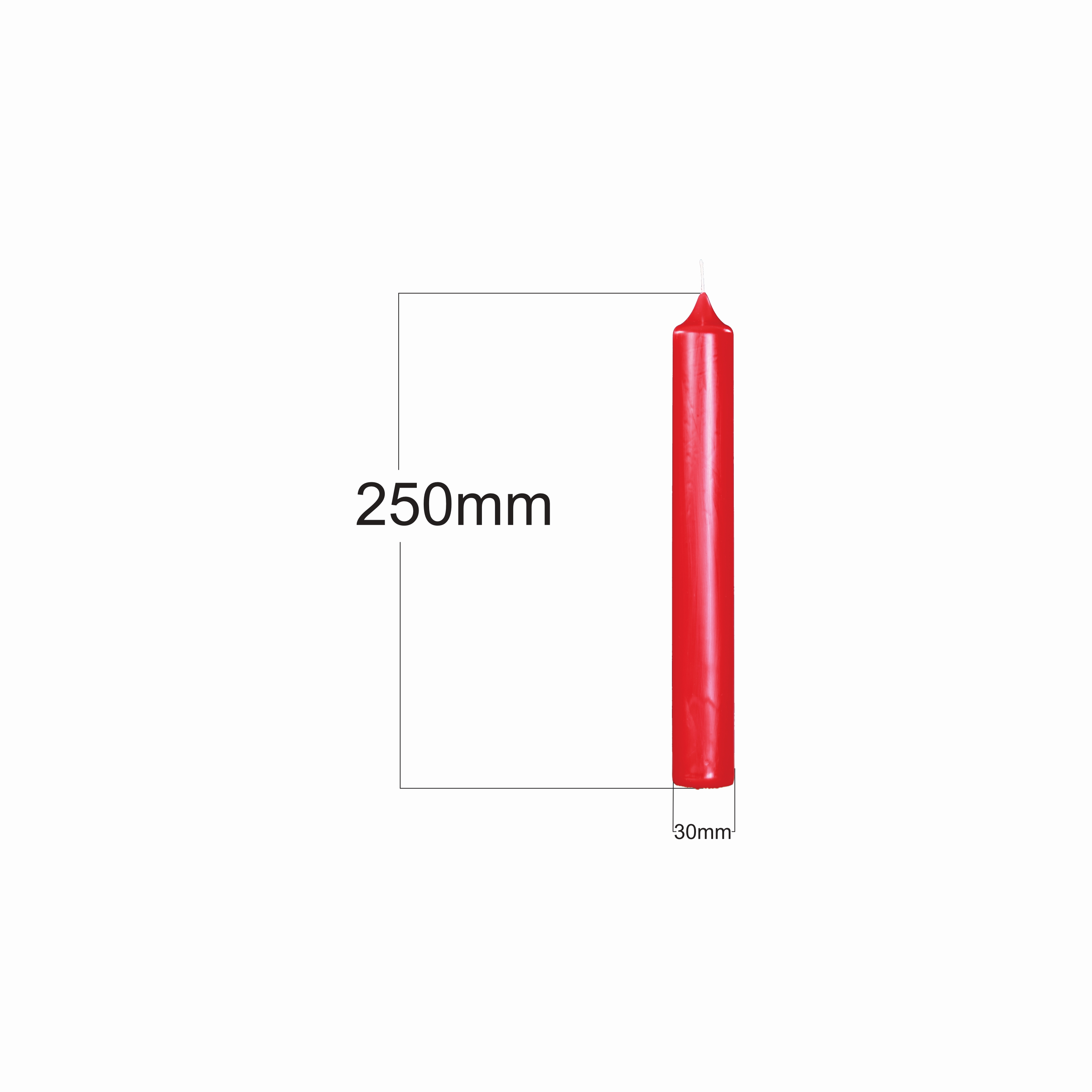 Kirchen-Adventskerzen 250/30mm rot