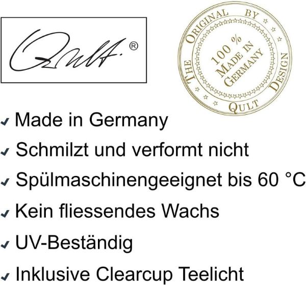 Qult Farluce Dauerkerze weiß 180/80mm inkl. Teelicht