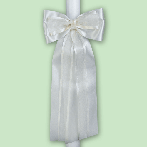 Kerzenschleife Organdy creme (214)