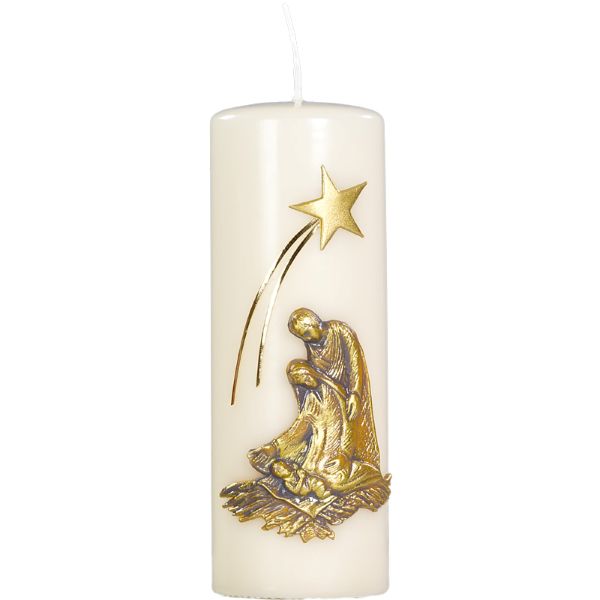 Weihnachtskerze "Geburt"  200/70mm creme