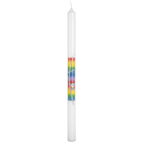 Kommunionkerze 500/30mm #551 Regenbogenfarben