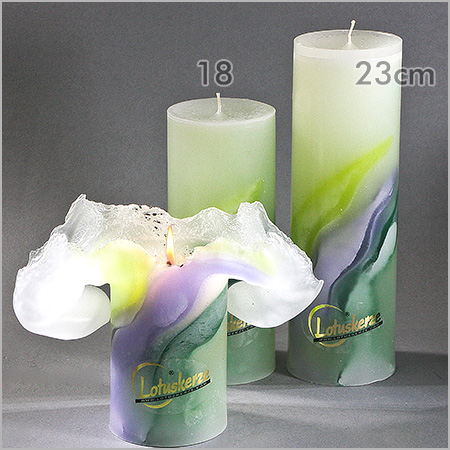 Lotus-Kerze Art, Green Lilac 18cm