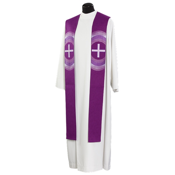 Priesterstola violett mit Kreuz