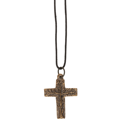 Umhängekreuz Lebensbaum, Bronze, 45x30mm, ohne Kordel