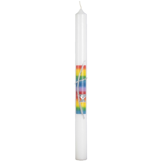 Kommunionkerze 400/40mm #551 Regenbogenfarben