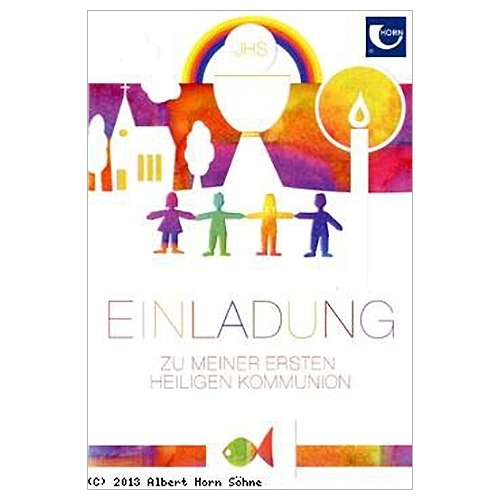 Einladungskarten zur Kommunion "Kinder" 5er-Pck.