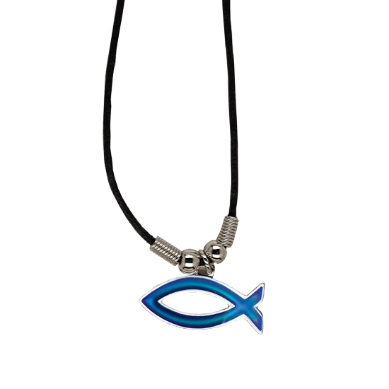 Halskette Fisch/Ichtys farbwechselnd