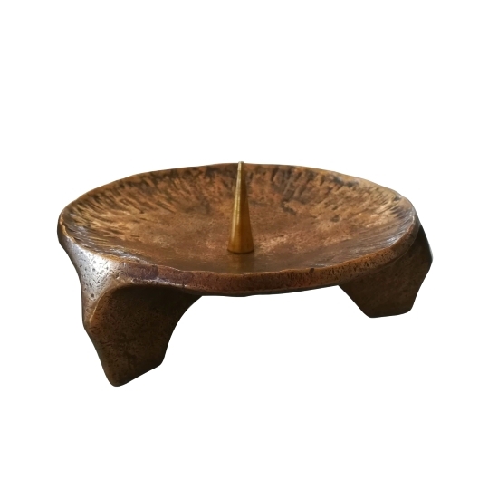 Bronzeleuchter Ø 14cm, mit 3 Standfüßen