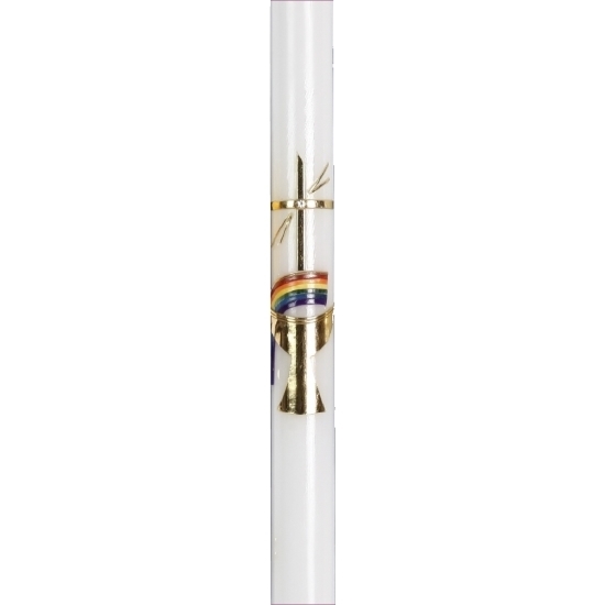Kommunionkerze 500/30mm Regenbogen
