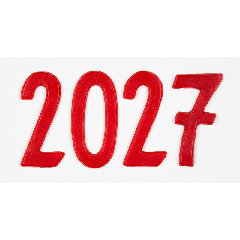 Jahreszahl ROT /groß "2027"  für Osterkerze